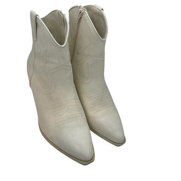 MIA Sawyer Embroidered Pointed Toe Cowboy Booties Women's Beige Sz 8 - Picture 5 of 13